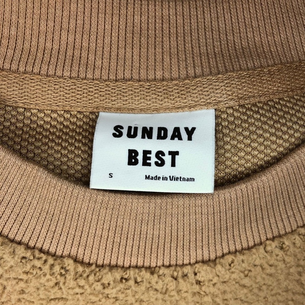 Aritzia Sunday Best Lupa Sweater Camel Small Teddy Fleece Cropped College Style - Picture 5 of 11